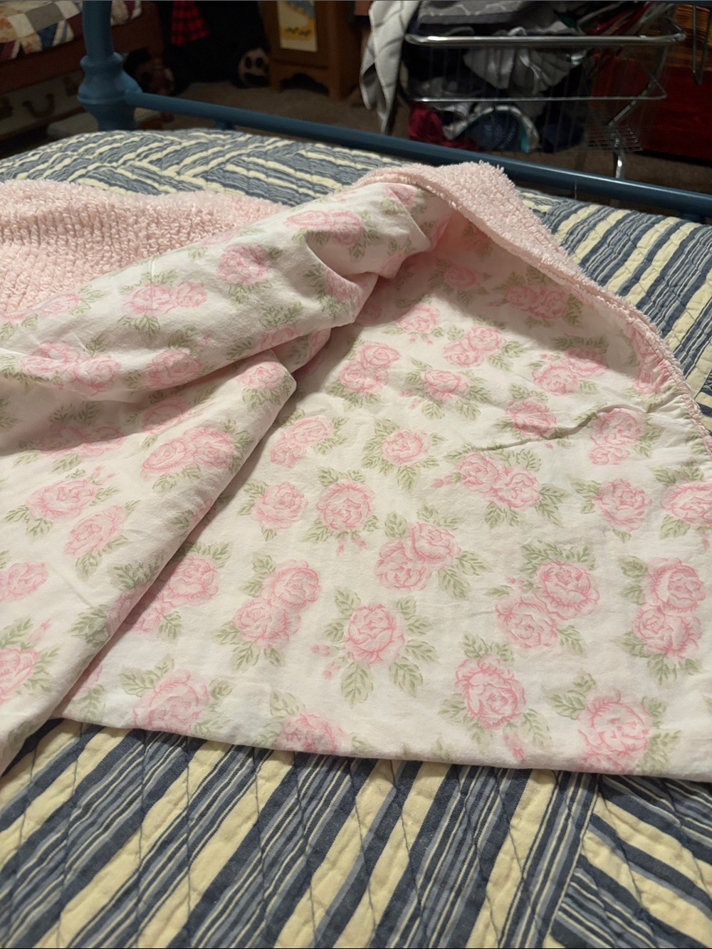 Amy Coe Pink Floral Chenille Baby Blanket - Picture 2 of 3